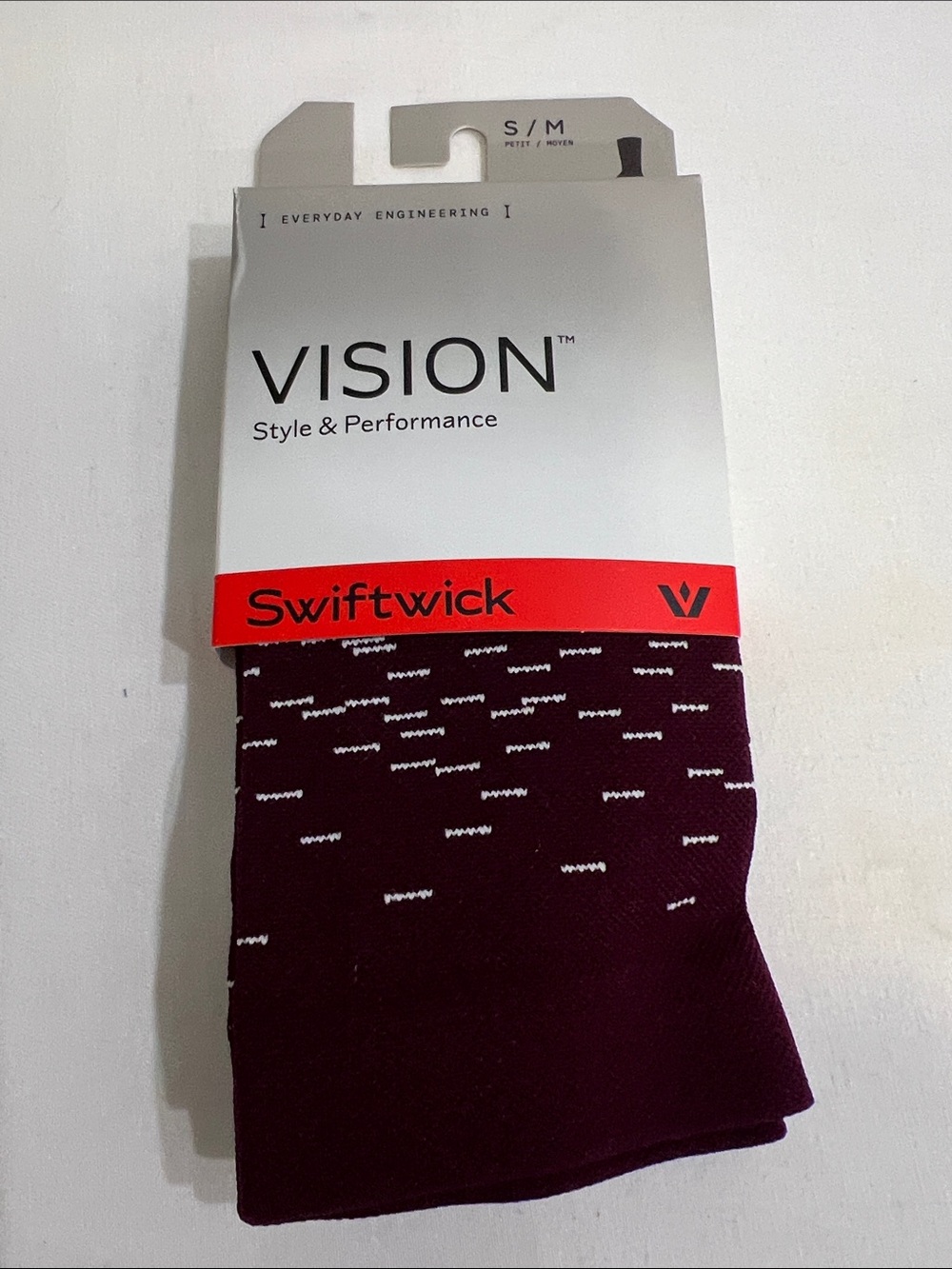 Vision by Men's Maroon Dress Socks - S/M